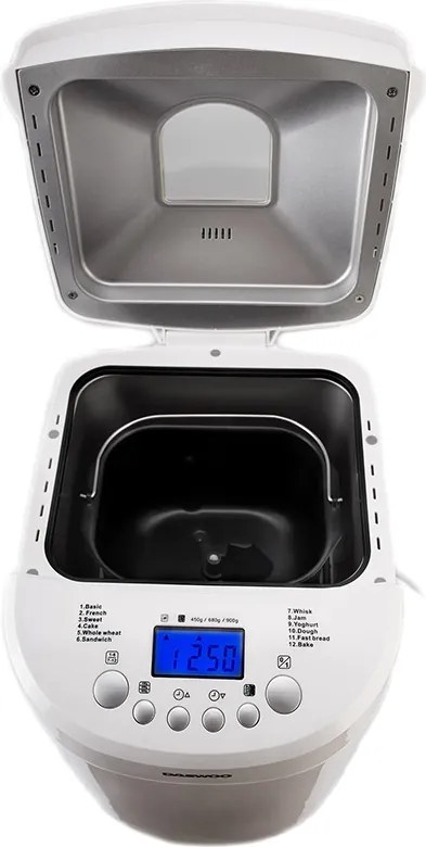 Masina de facut paine 600 w culoare alba daew