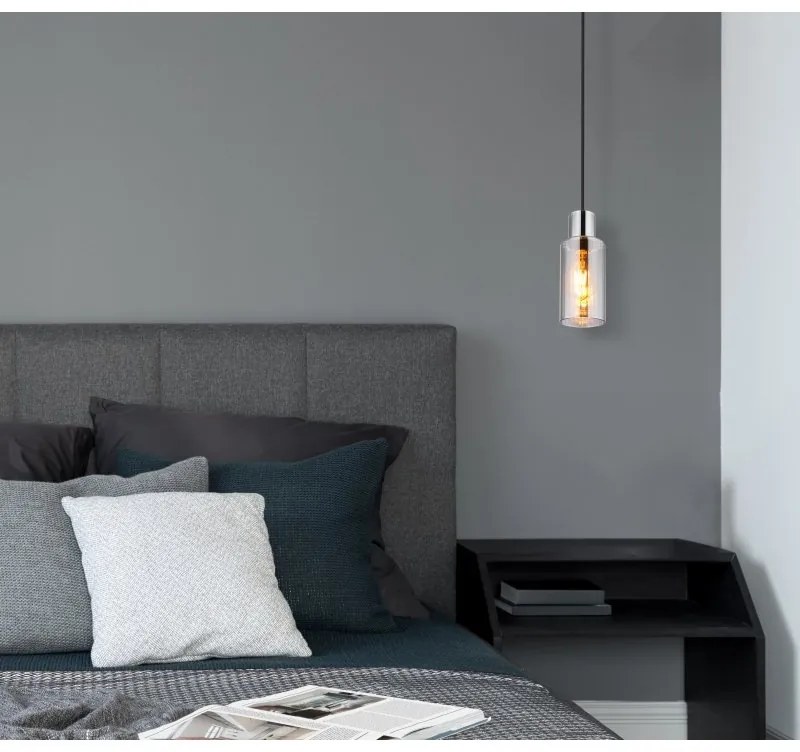 Pendul design modern LIDARIA negru/fumuriu