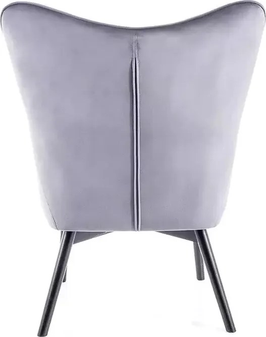 Fotoliu Carmen velvet gri Blu14/negru mat