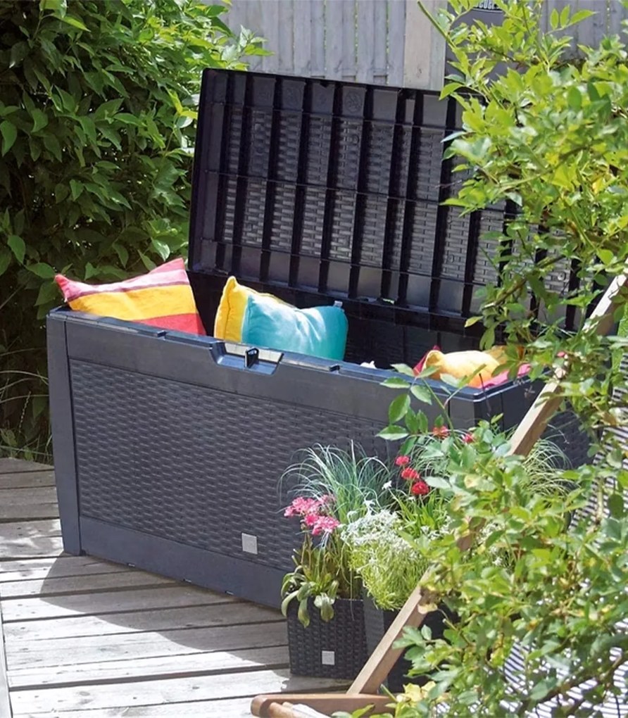 Banca/cutie cu spatiu depozitare cu roti 310 L Rato Maro 119 x 48 x 60 cm