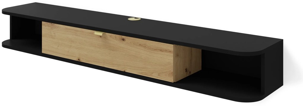 Masă TV Ikaro (Negru + Stejar artisan). 1124938
