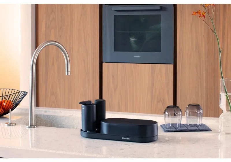 Organizator chiuveta Brabantia SinkStyle 1008502, 3 piese, 200 ml, Finisaj mineral, Gri