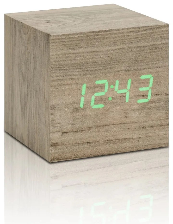 Ceas deșteptător digital Wooden Cube Click – Gingko