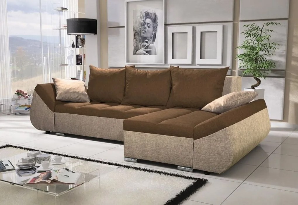 Supermobel Colțar KORFU, 271x131, Microfibră, 46 roșu/04 negru
