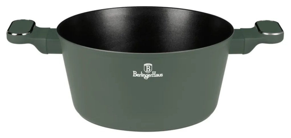 Oala aniaderenta cu interior titan 24 cm Green Matte Collection Berlinger Haus BH 8201