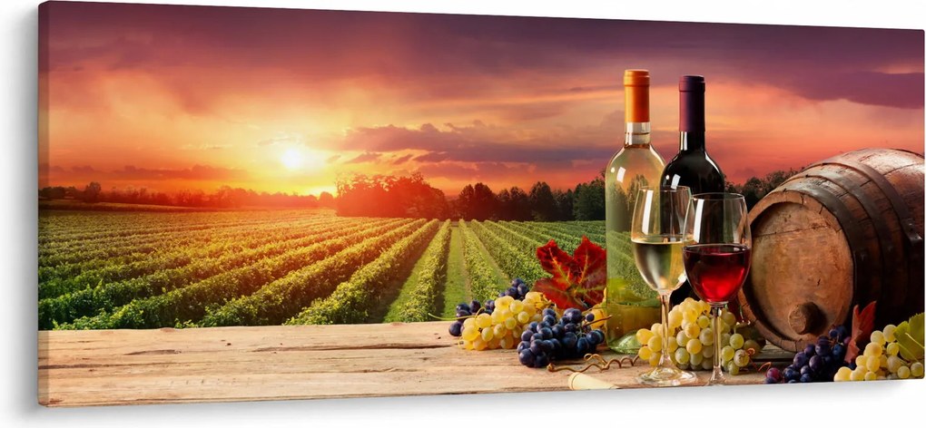Tablou cu vie și vin (120x50 cm)