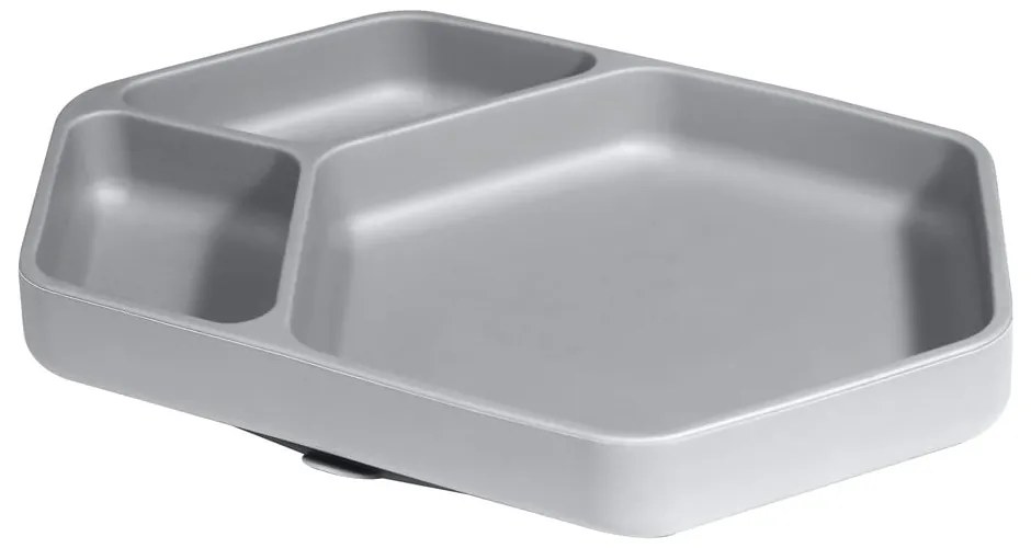Farfurie pentru copii gri din silicon 16x25 cm – Kindsgut
