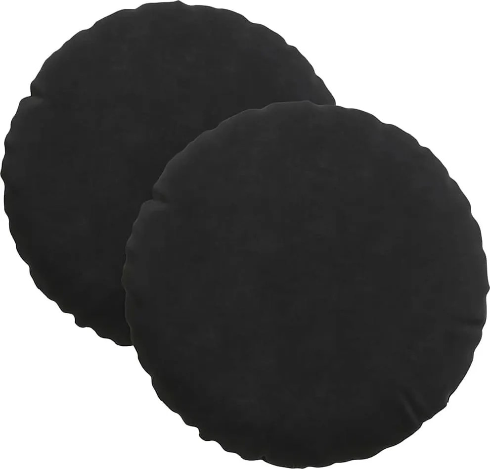 vidaXL Perne de Șezut 2 pcs Negru Ø 40 x 13 cm Catifea