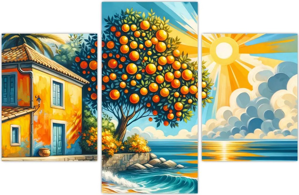 Tablou - Casă cu portocale I. (90x60 cm)