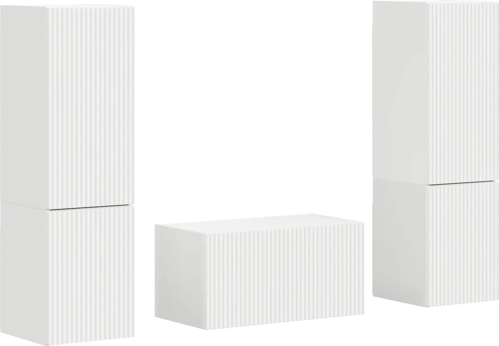 vidaXL Set comodă TV 5 pcs Alb Lemn compozit