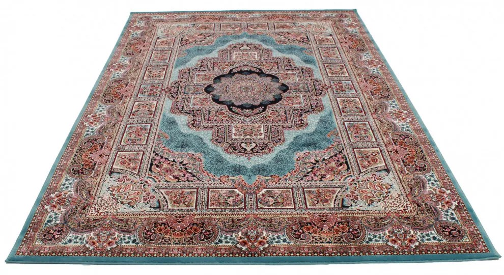 Covor Persan albastru Tabriz 160x230 covor mecanic elegant pentru living sau dormitor