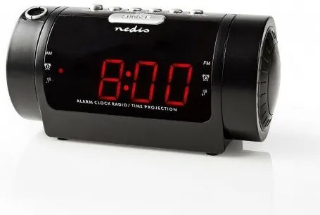 Nedis Ceas deșteptător digital cu radio șiproiecție Ecran LED de 0,9"