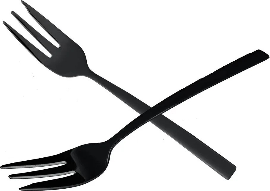 Set de furculițe pentru desert negru din oțel inoxidabil 2 buc. Black – Orion