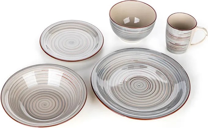 Set de masă ceramic SPIRAL GREY 30 piese