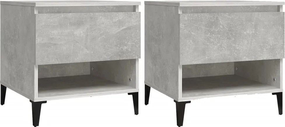 vidaXL Mese laterale, 2 buc., gri beton, 50x46x50 cm, lemn compozit