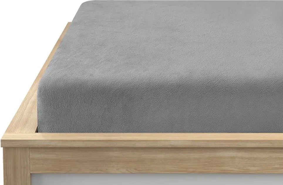 Cearsaf Cocolino microplus cu elastic SOFT 90x200 cm gri deschis