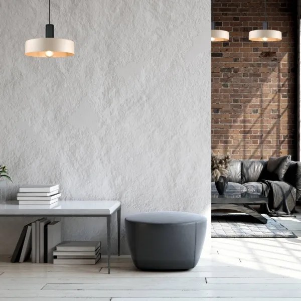 Lustră pe cablu LATTE 1xE27/60W/230V bej/negru