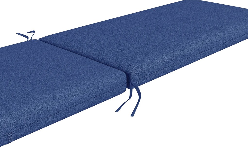 Outsunny Set de 2 saltele pentru șezlong/transat de soare cu chingi de prindere pentru grădină, Albastru | Aosom Romania