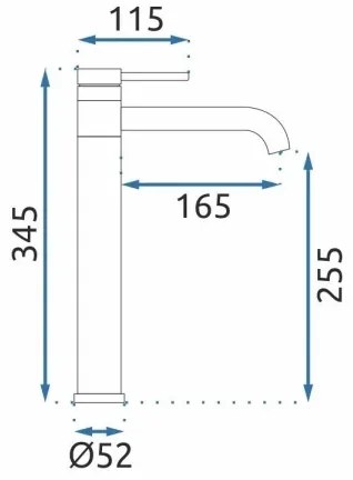 REA-B6100 - Baterie pentru lavoar LUNGIS, 34,5 cm, crom lucios