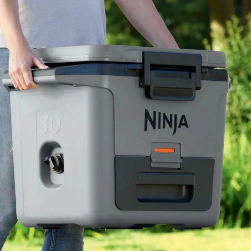 Lada frigorifica Ninja FrostVault FB131EUGY, 28 l, Pasiva, 48 doze, Pastreaza gheata pana la 5 zile, Compartiment uscat, Gri
