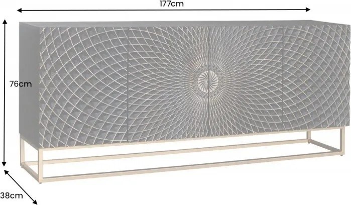 Comoda moderna cu model abstract mandala Illusion 177cm