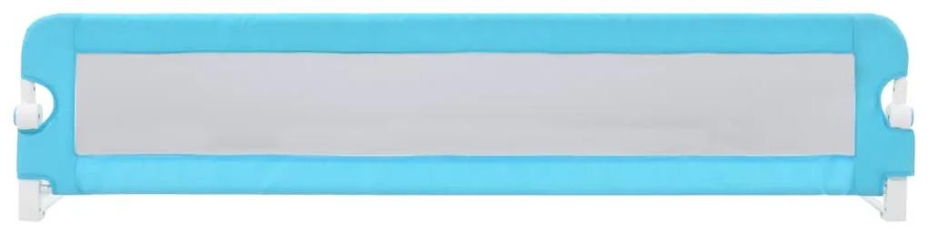 Balustrada de protectie pat copii albastru 180x42 cm poliester 1, Albastru, 180 x 42 cm