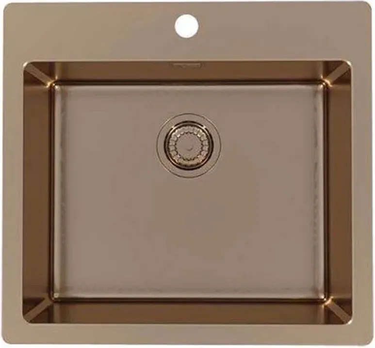 Chiuveta inox Alveus Pure 70 finisaj cupru 57x53 cm