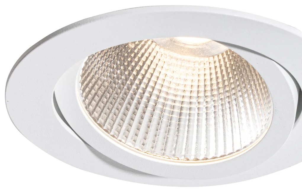 Spot integrat alb 9,5 cm inclusiv LED 1300 lm reglabil IP23 - Gaius