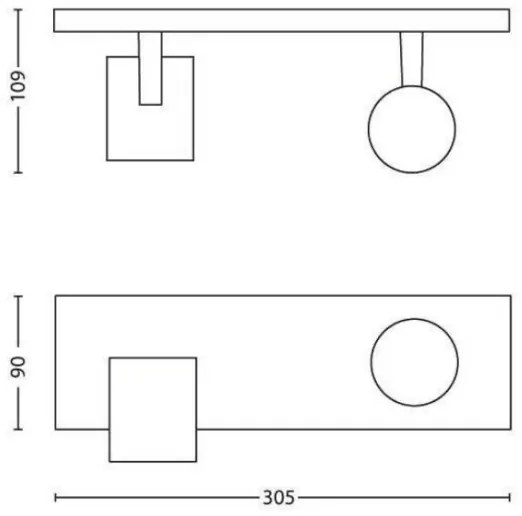 Spot RUNNER 2xGU10/20W/230V negru Philips