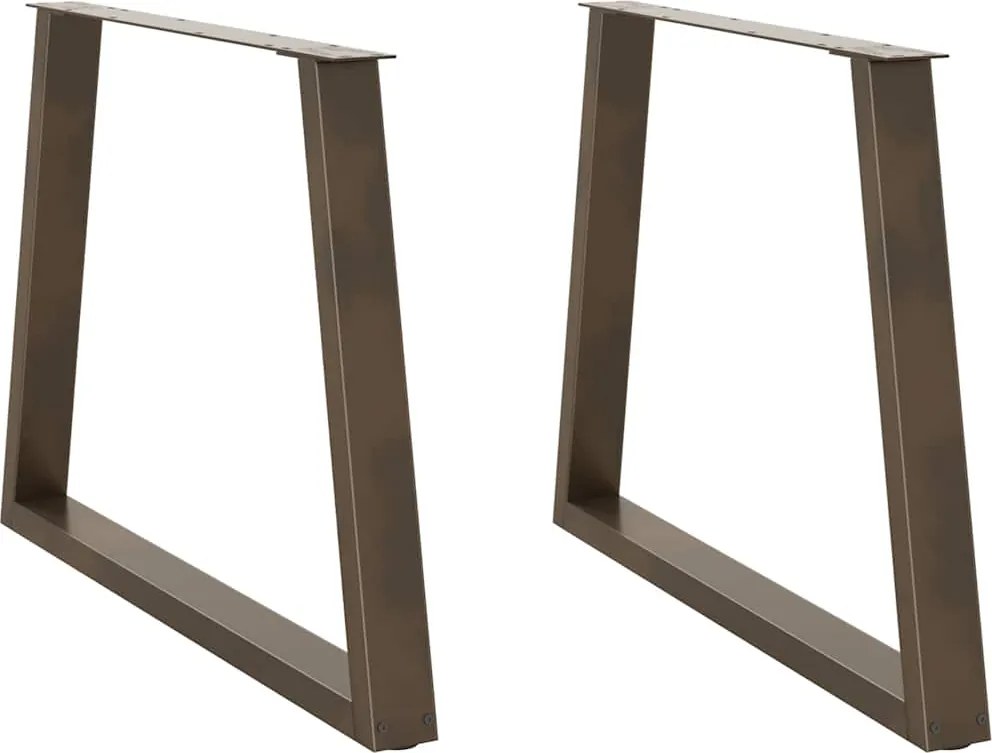 vidaXL Picioare de masă în formă de V, 2 buc., oțel natural, 90 x (72-73,3) cm