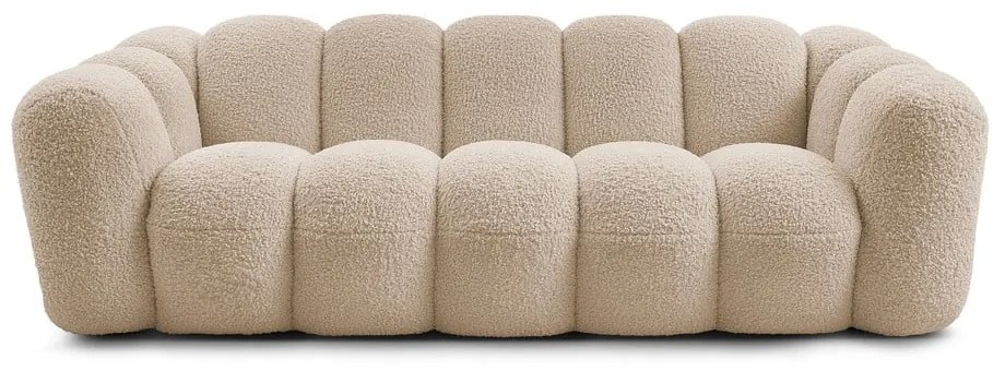 Canapea maro deschis cu tapițerie din țesătură bouclé 232 cm Hippolyte – Bobochic Paris