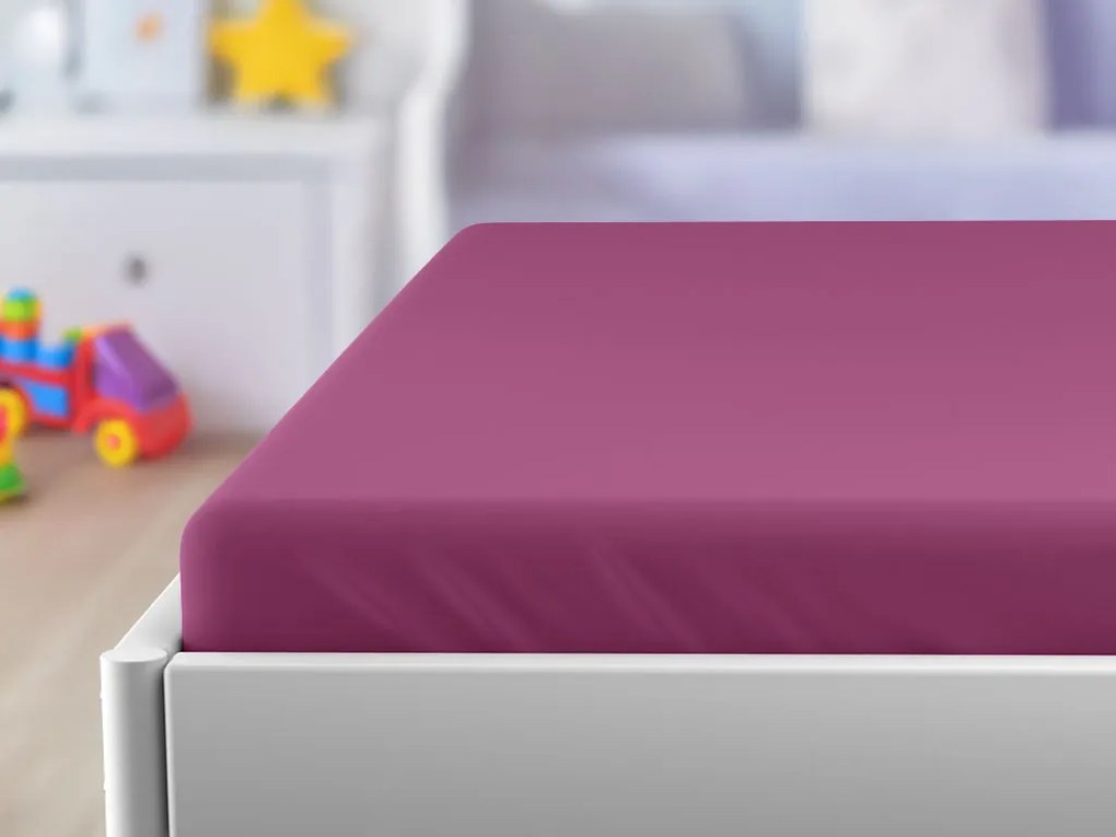 Cearsaf din jersey pentru patut EXCLUSIVE 60x120 cm visiniu