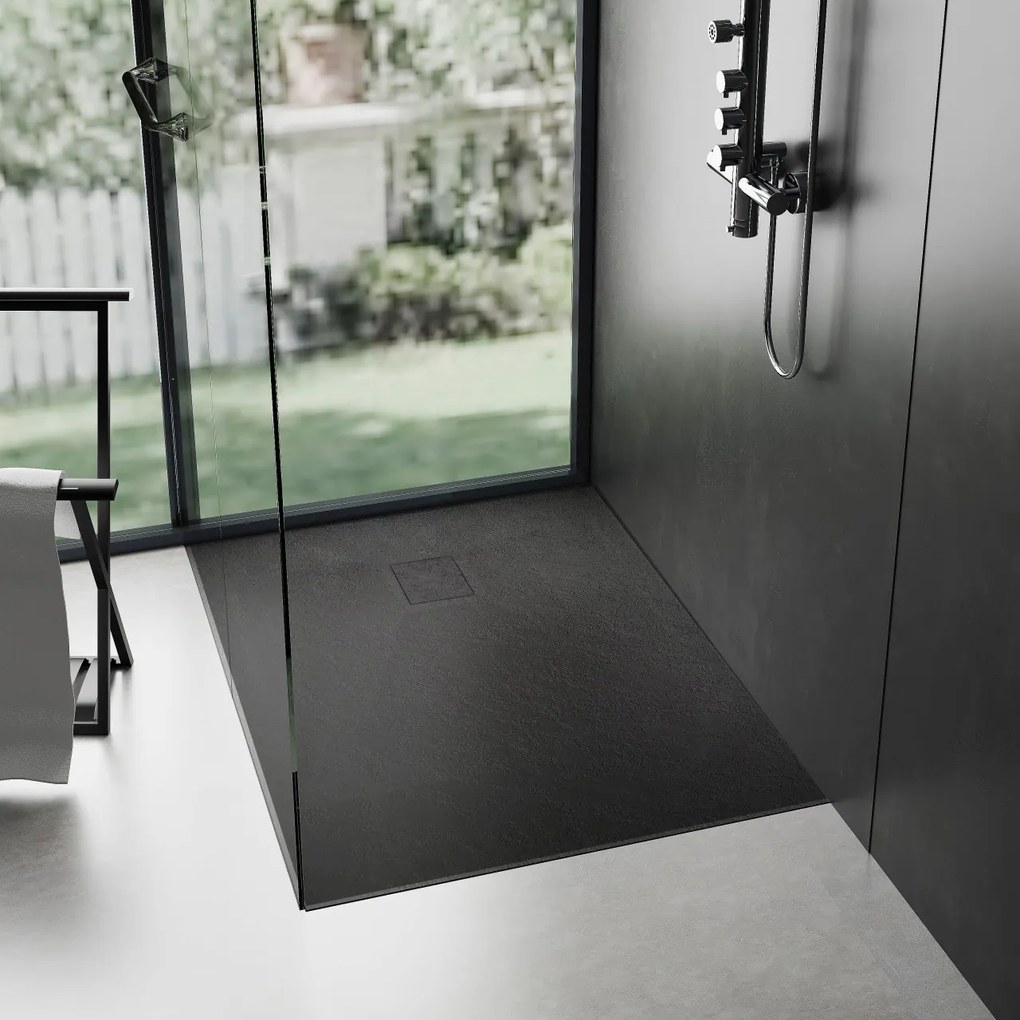 Cadita pentru dus Magnum neagra 120x80