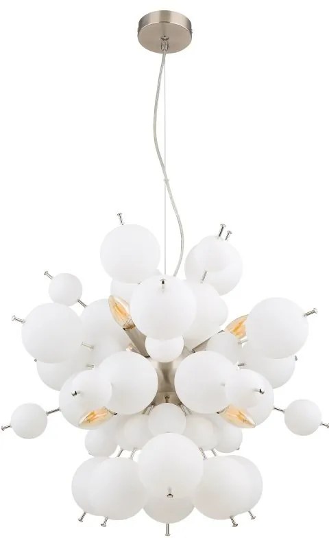 Lustra suspendata design modern UDO 6L nickel/alb