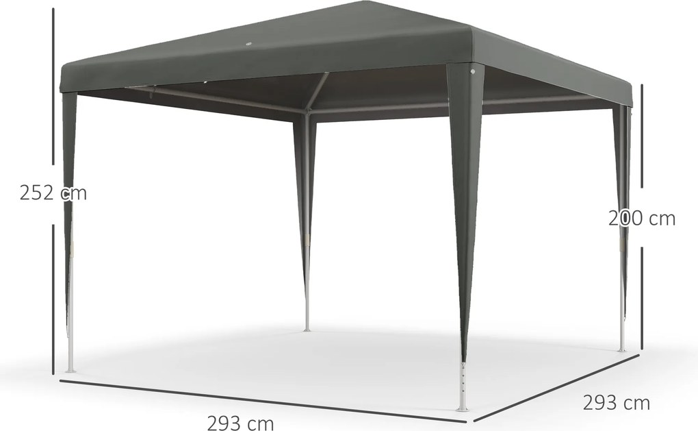 Pavilion Outsunny de Grădină 3x3 m Portabil cu Acoperire Anti UV, Gri | Aosom Romania