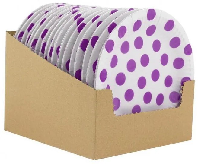 Colorat Lavender Polka Dots Farfurii din Hârtie cu Bule 6 buc 18 cm