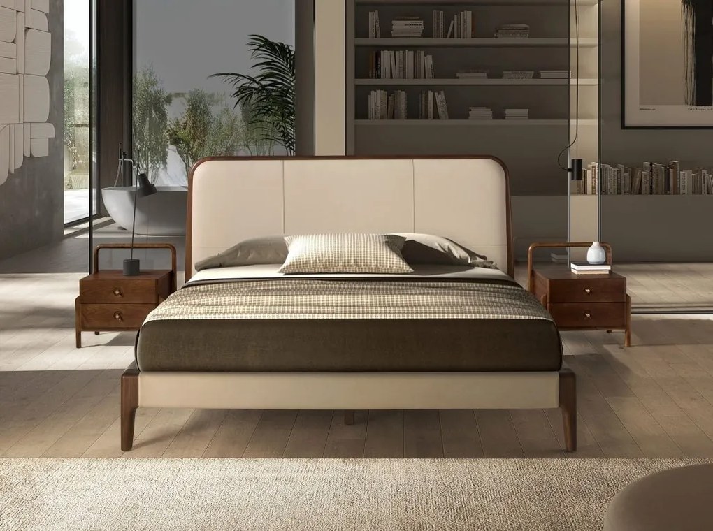 Noptiera LUX din lemn furniruit Walnut