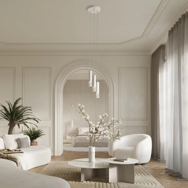 Lustră pe cablu Sollux SL.1694 LIRO 3xGU10/10W/230V alb