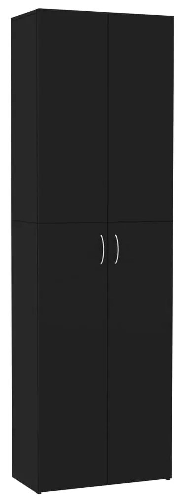 800298 vidaXL Dulap de birou, negru, 60x32x190 cm, lemn prelucrat