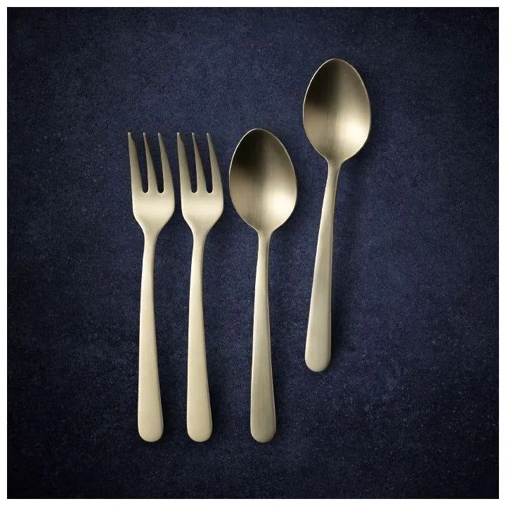 Set tacamuri pentru desert Royal van Kempen & Begeer CC004850-001, Inox 18/10, 4 buc., Mat, Sampanie