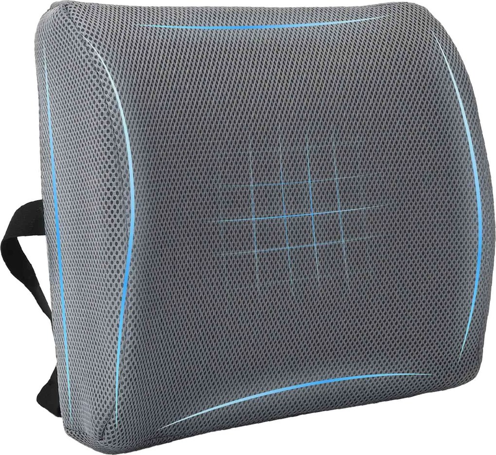 vidaXL Perna pentru spate Gri 36 x 30 x 12 cm Spumă cu Memorie