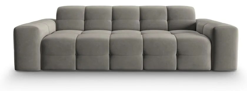 Canapea gri cu tapițerie din catifea 222 cm Kendal – Micadoni Home