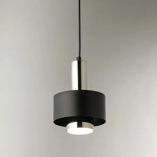 Lustră pe cablu RIF LUX 1xGX53/12W/230V d. 15 cm negru/crom lucios