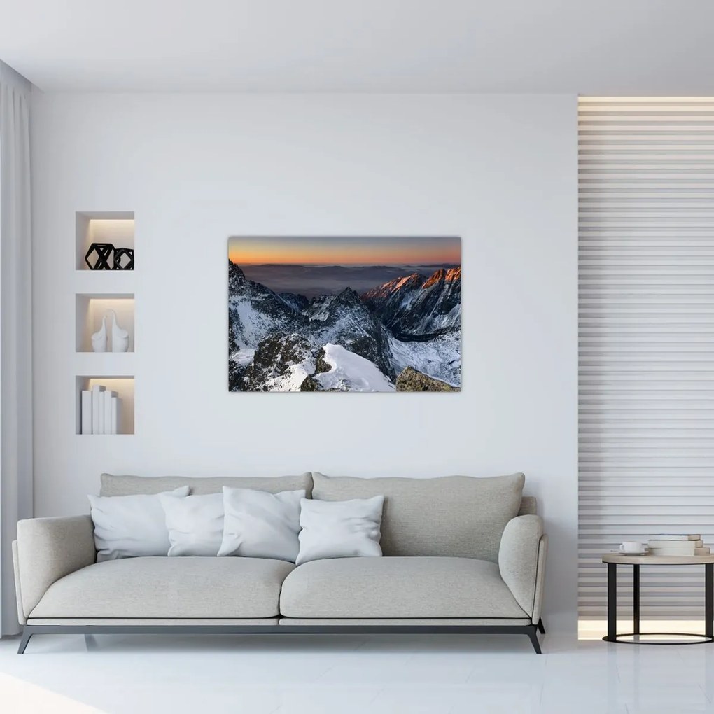 Tablou - Răsărit de soare în munți (90x60 cm)