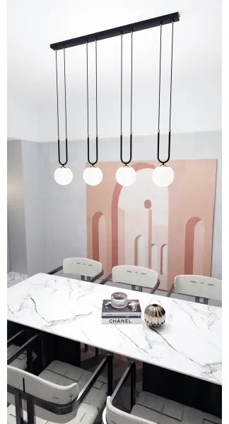 Lustră pe cablu GLAM 4xE14/10W/230V negru