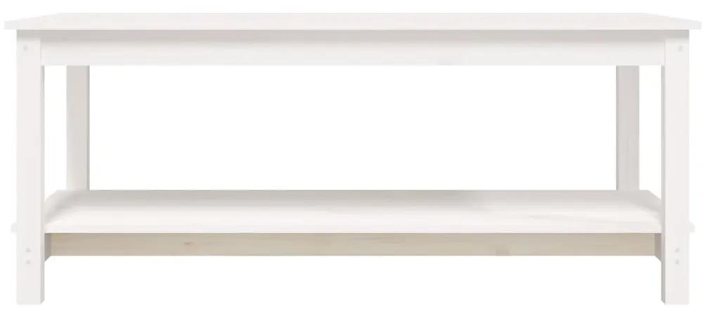 Masuta de cafea, alb, 110x55x45 cm, lemn masiv de pin 1, Alb, 110 x 55 x 45 cm