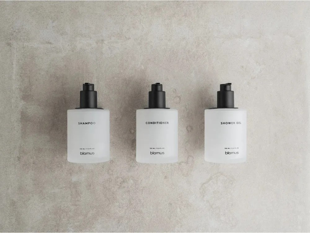 Dozatoare de săpun lichid albe 3 buc. de montat pe perete din sticlă 350 ml Kirei – Blomus