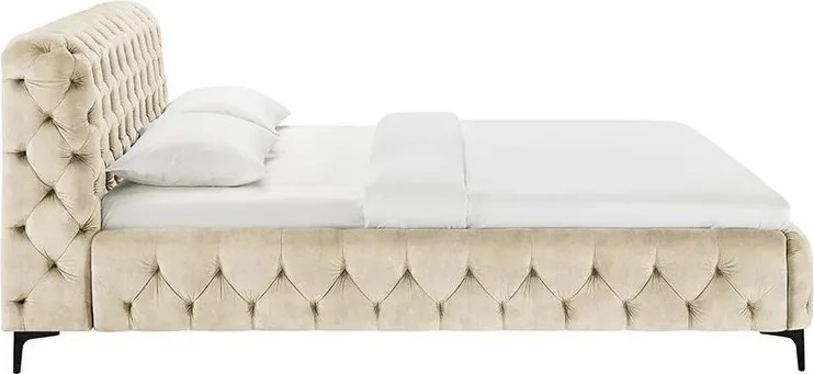 Pat elegant tapitat cu catifea Modern Barock 180x200cm, sampanie