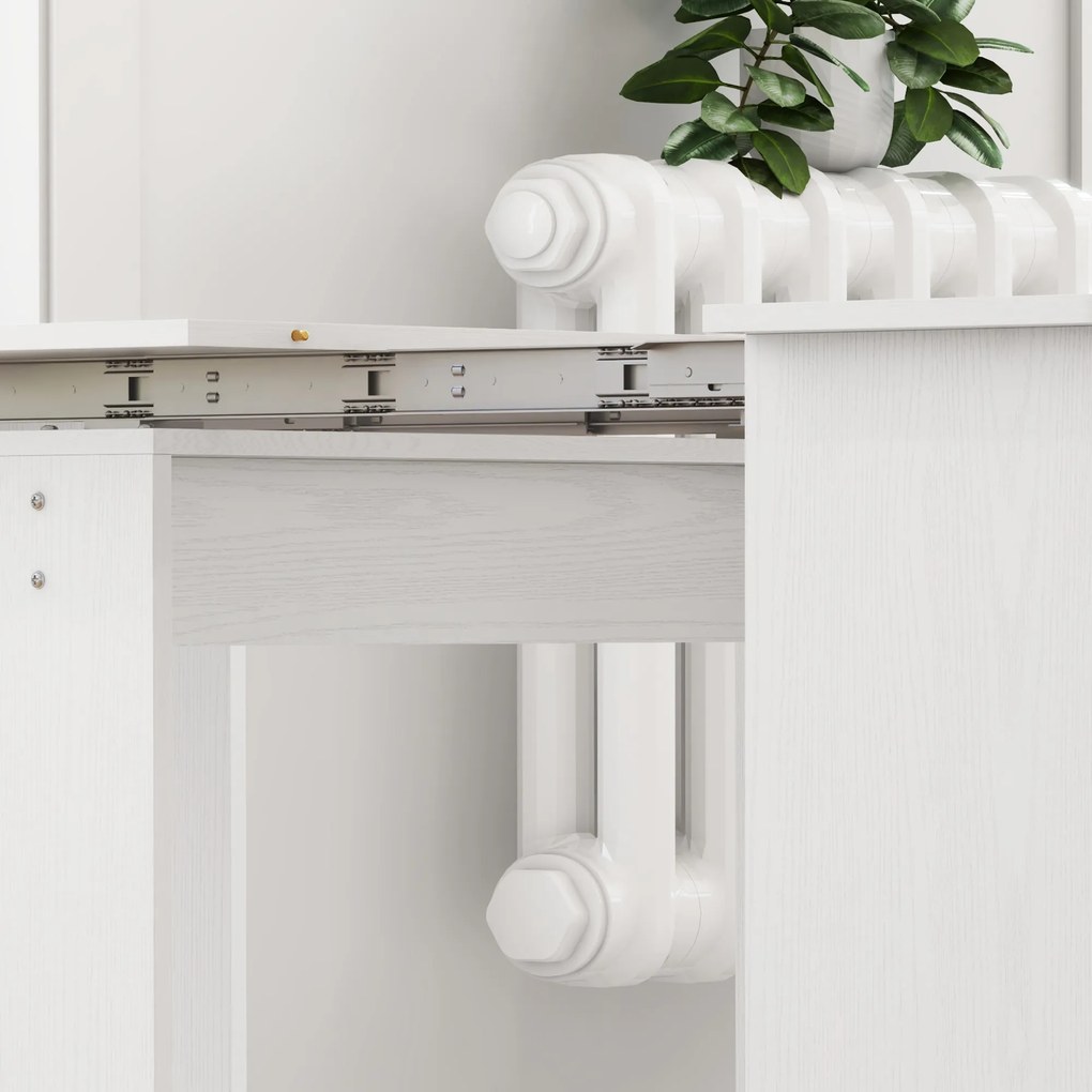 HOMCOM Masă de dining, masă pliantă, masă de bucătărie extensibilă, masă de sufragerie, PAL, 60-180 x 85 x 75 cm, Alb | Aosom Romania