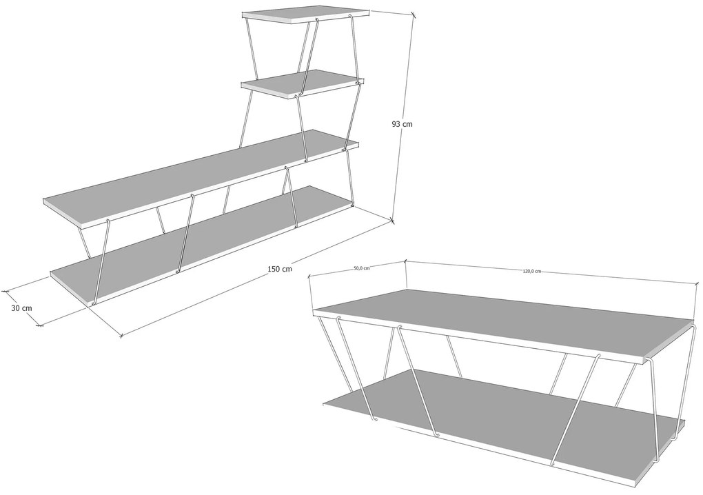 Mobilier living Baska (Pin atlantic + Negru). 1073112